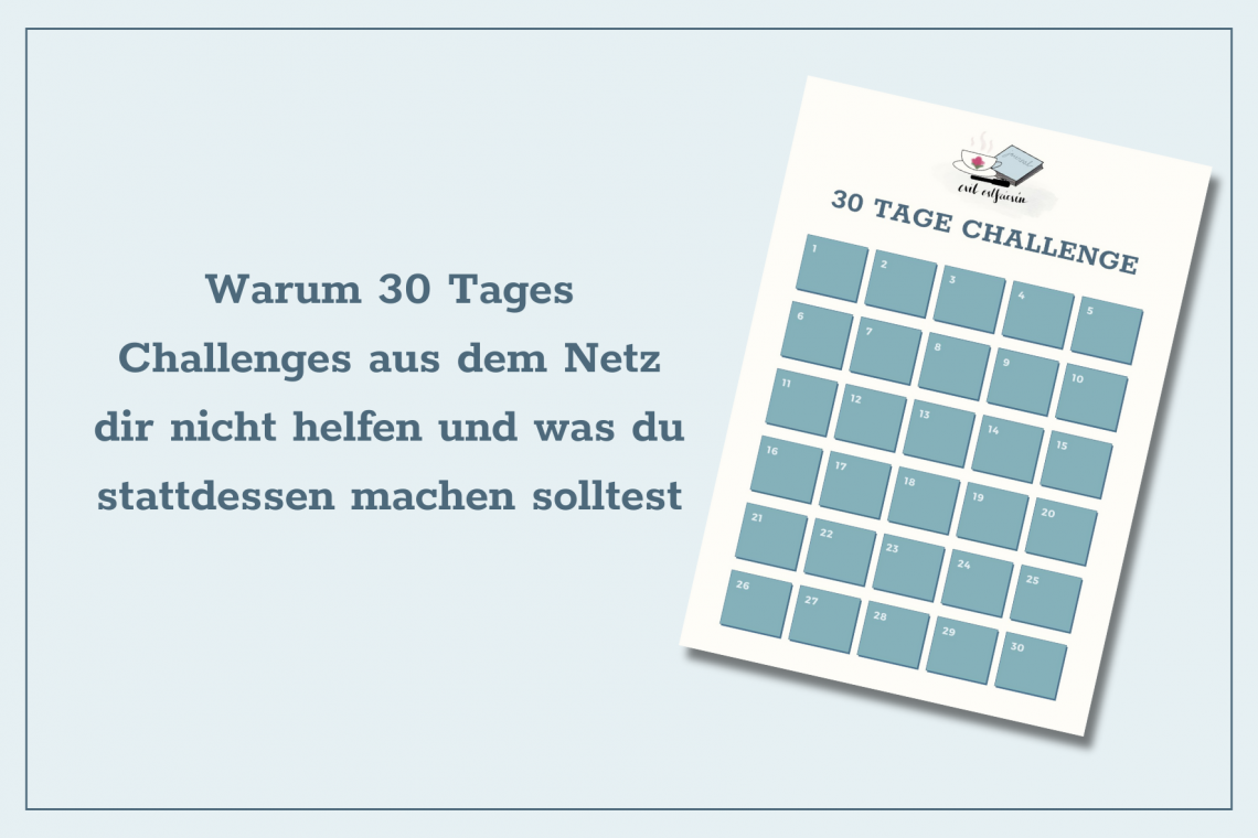 Auf einer Grafik mit blauem Hintergrund ist ein Blatt mit 30 Kästchen zu sehen. Daneben steht der Artikel-Titel